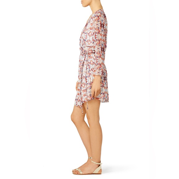 Waverly Grey Stained Glass Mini Wrap Dress - Size 2 - Picture 4 of 13